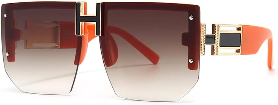 

Солнцезащитные очки без оправы большого размера для женщин и мужчин, винтажные, дорожные, с плоской верхней частью, для женщин, с защитой от УФ-излучения UV400 LANGSER, C5