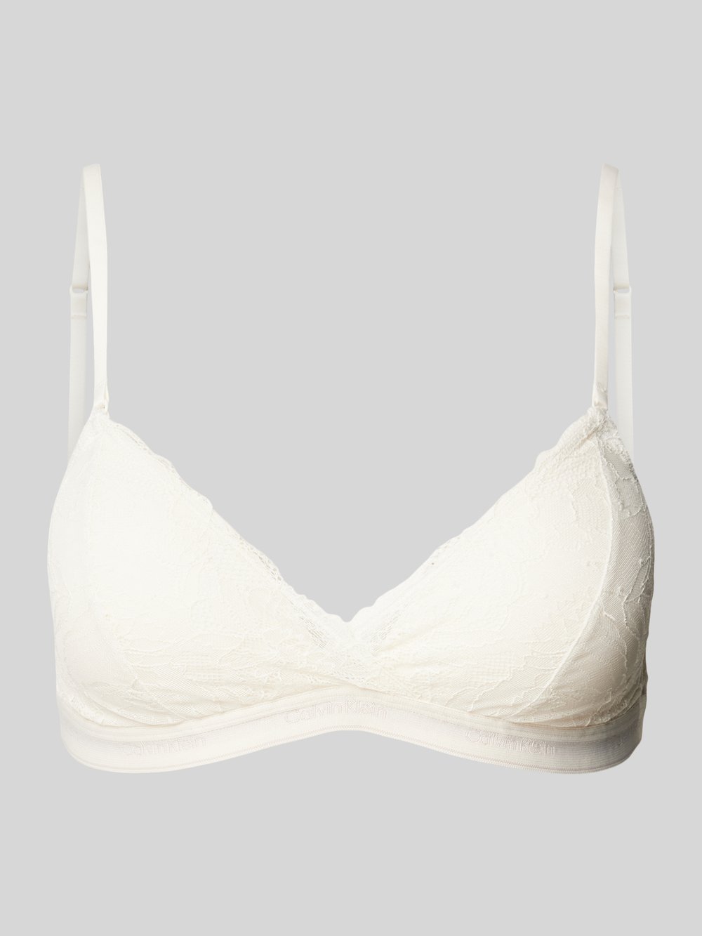 

Бюстгальтер с эластичным поясом и логотипом Calvin Klein Underwear, кремовый