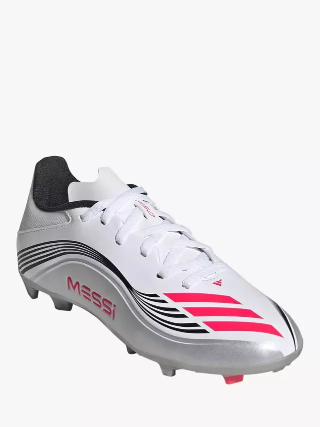 Детские футбольные бутсы F50 League Лионеля Месси, белые adidas — фото 2