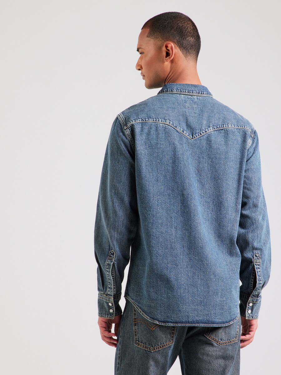 Рубашка на пуговицах классического кроя LEVI'S  Barstow Western, синий — фото 4
