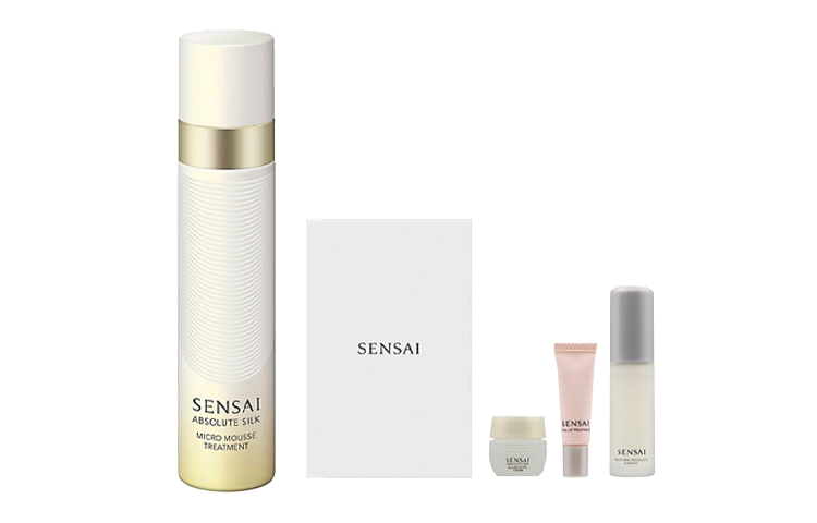 Набор Kanebo Sensai Absolute Silk Micro Mousse Treatment Limited Edition: лосьон, 90 г + осветляющий крем, 6 мл + сыворотка, 19 мл + средство для ухода за губами, 5 мл — фото 2