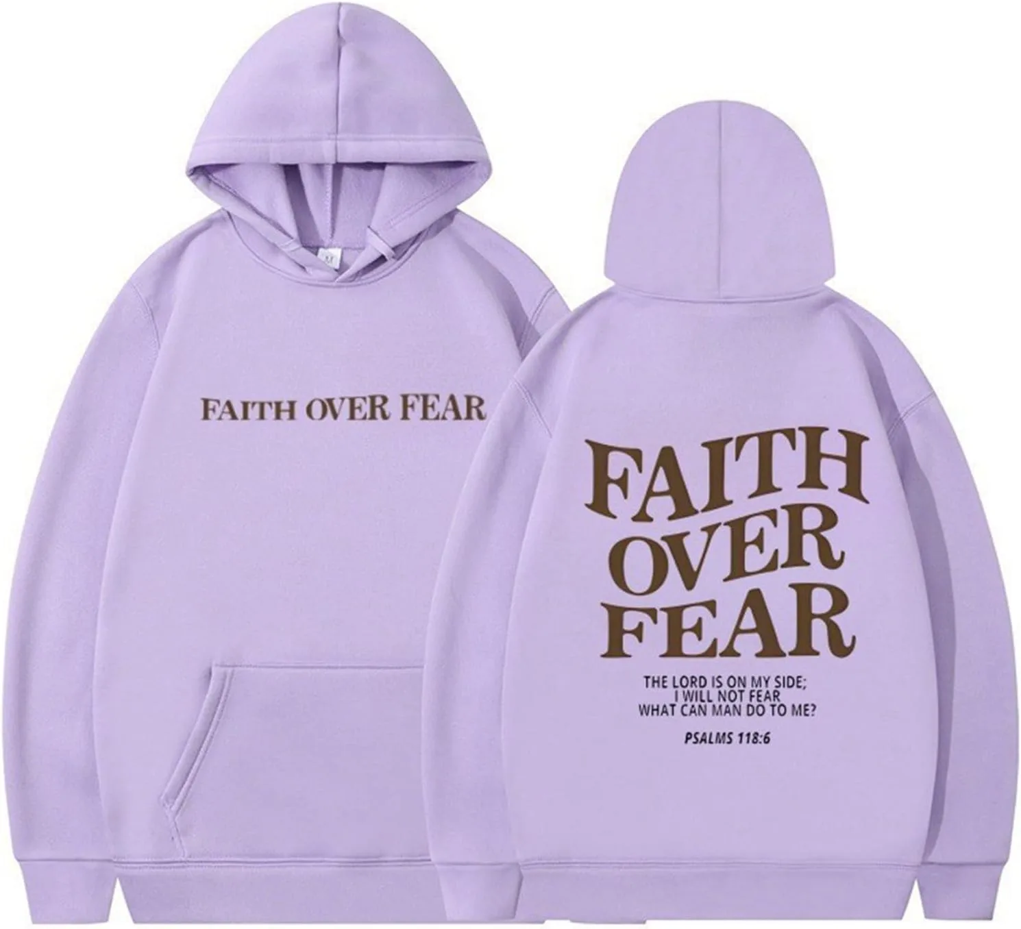 

Толстовка Faith over Fear, свободного кроя для весны и осени