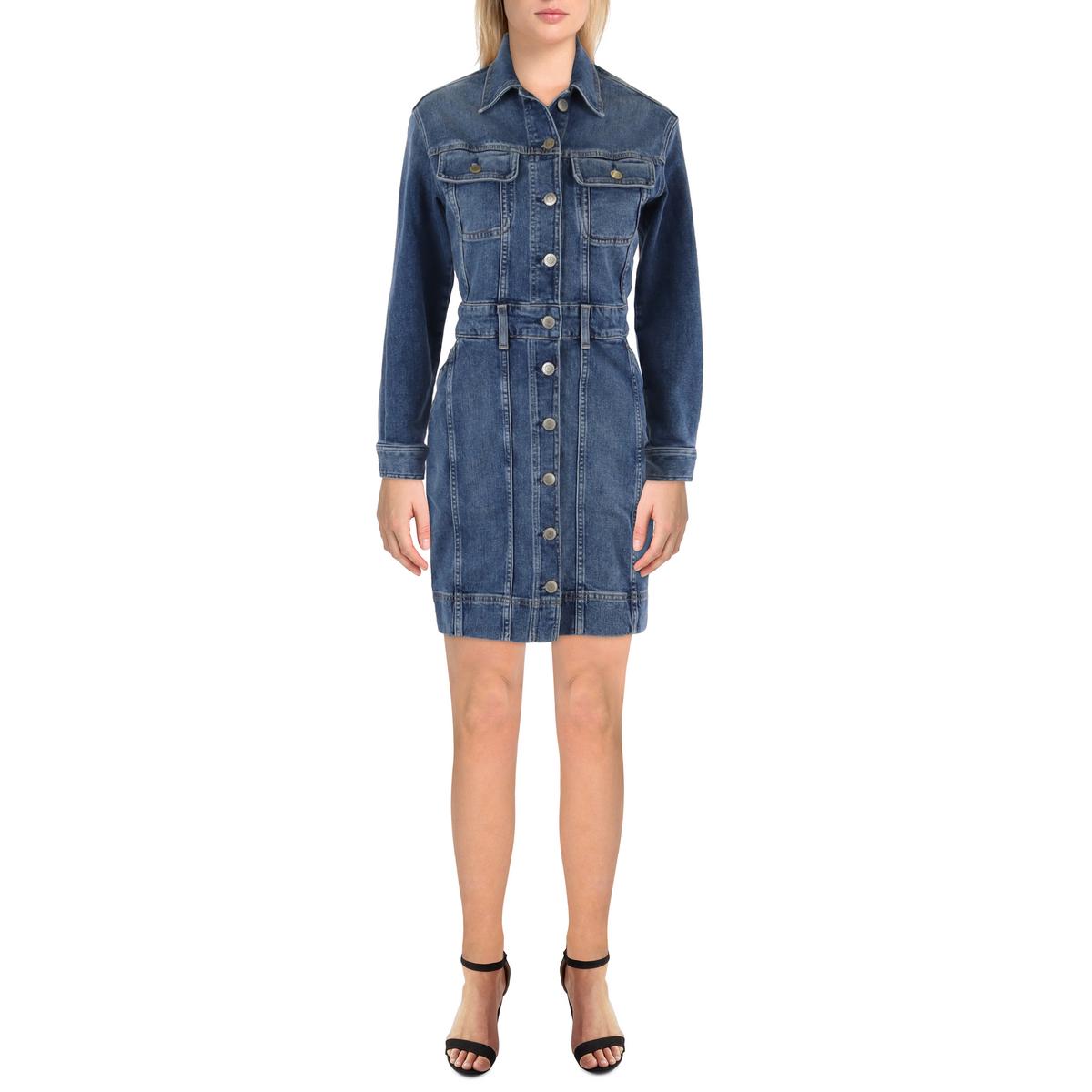 

Женское джинсовое мини-платье-рубашка Ralph Lauren, цвет city blue