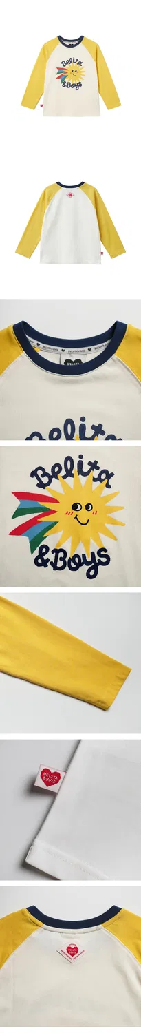 Детская футболка реглан с длинным рукавом жёлтая от Belita&Boys — фото 4