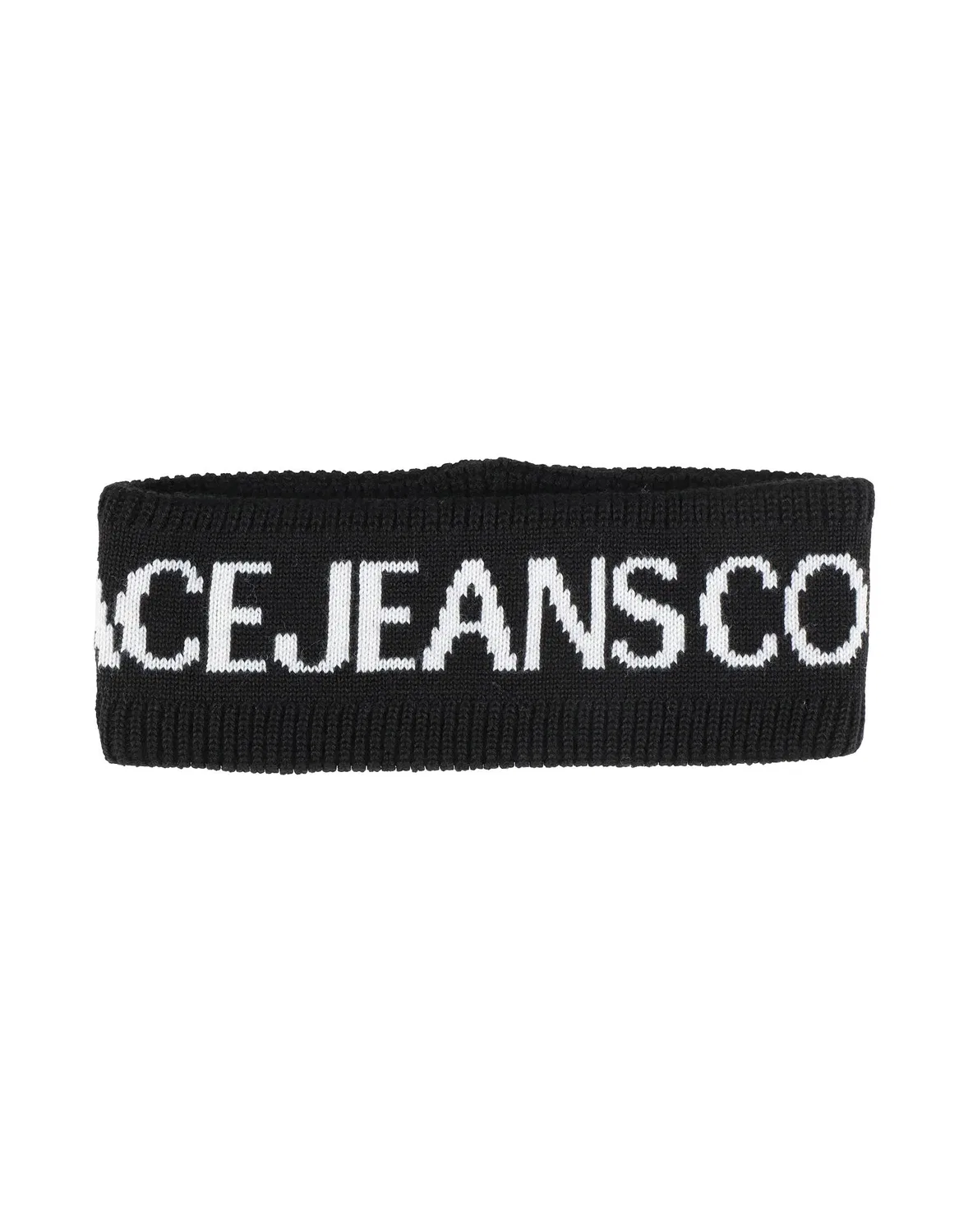 Повязка для волос вязаная с логотипом Versace Jeans Couture черная