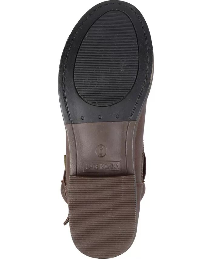 Женские сапоги Spokane Extra Wide Calf с высокими коленями для верховой езды Journee Collection, коричневый — фото 3