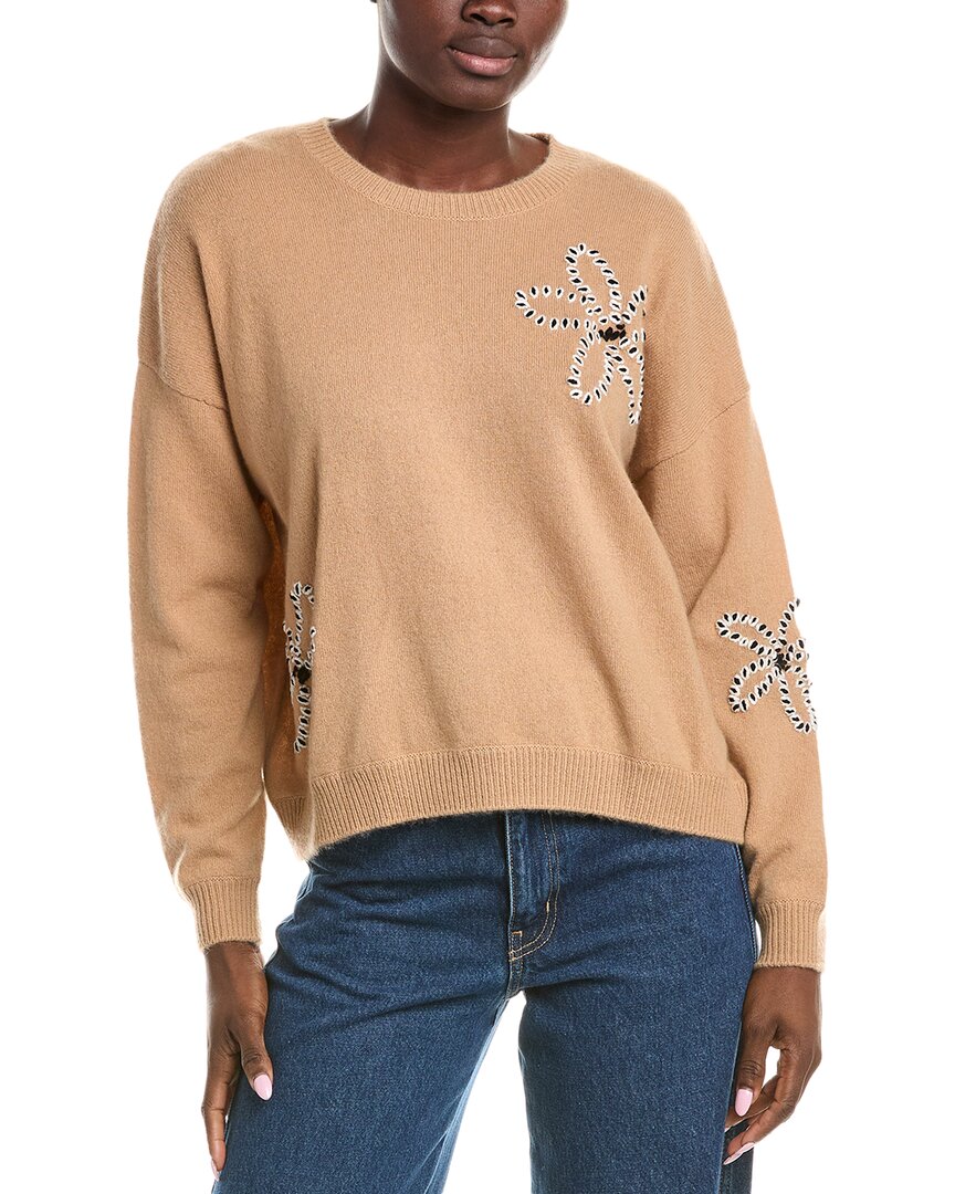 

Бродье Кашемир Камилла Цветок Кашемировый свитер Brodie Cashmere, коричневый