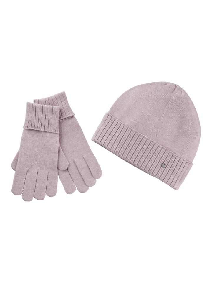 

Вязаная шапка цвета розовый меланж Laura Scott