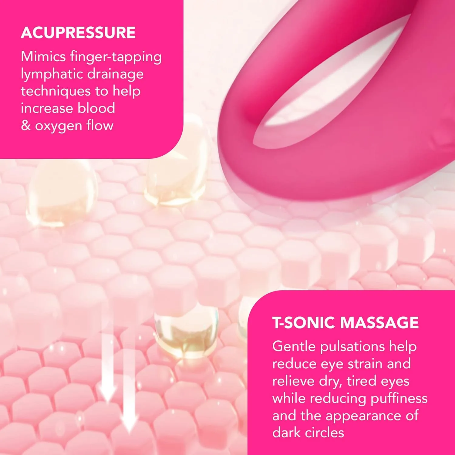 Foreo Iris 2 массажер для глаз для лимфодренажа | Устранение темных кругов и мешков под глазами | Улучшенное впитывание крема для век | Уменьшение морщин и отечности | Fuchsia, Fuchsia — фото 3