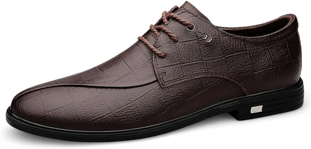 Herren Schuhe Männer Hochzeit Leder Мужские ботинки с острым носком в повседневном стиле для молодежи в британском стиле Frühling Oxford Schuhe Generic, Brown 3