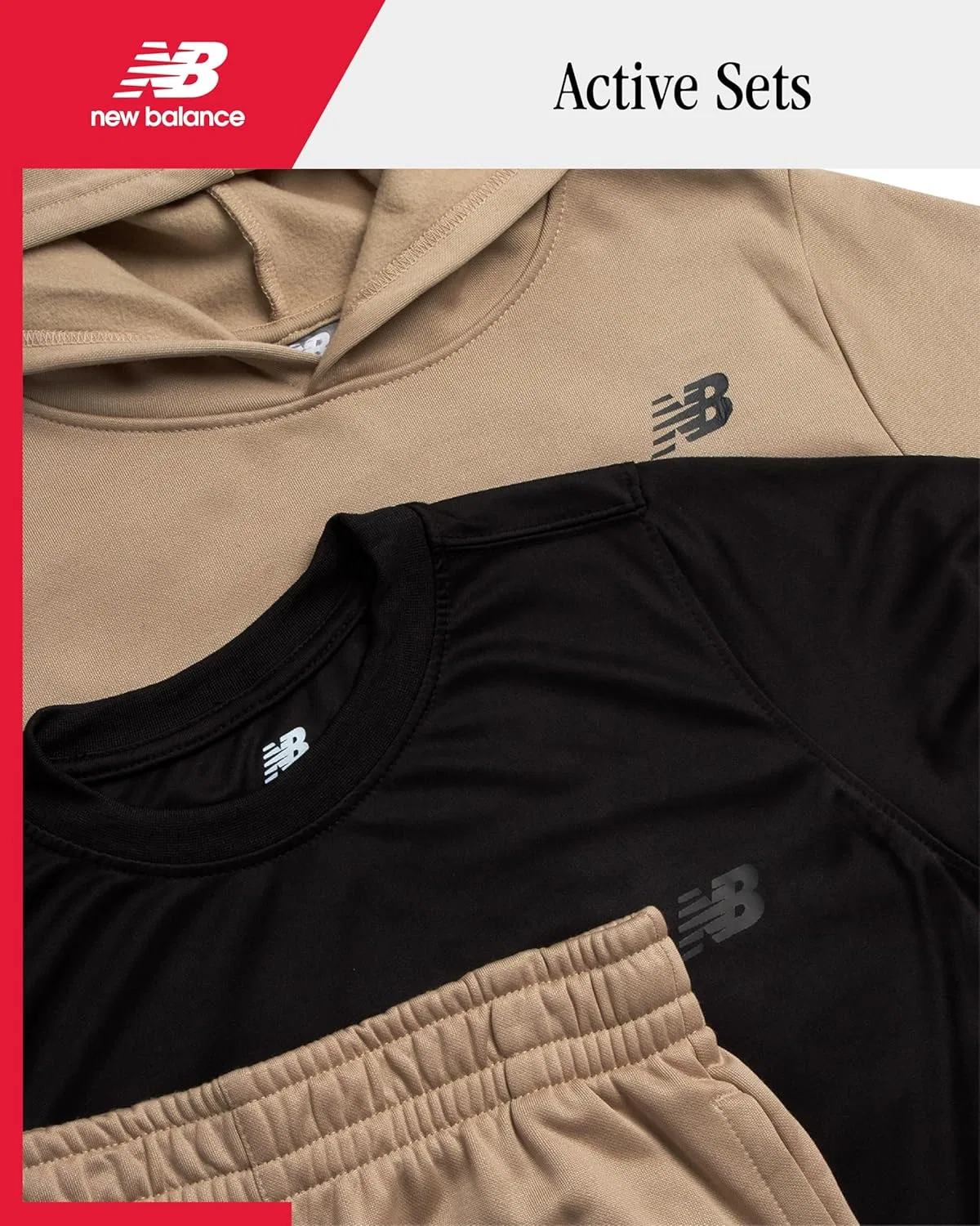 Детский спортивный костюм New Balance, 3 предмета, камень-черный — фото 2