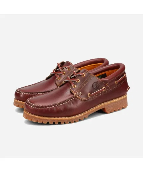 Декк шуз Timberland 3 Eyelet Classic Lug, Premium Full-Grain Leather, ワインレッド