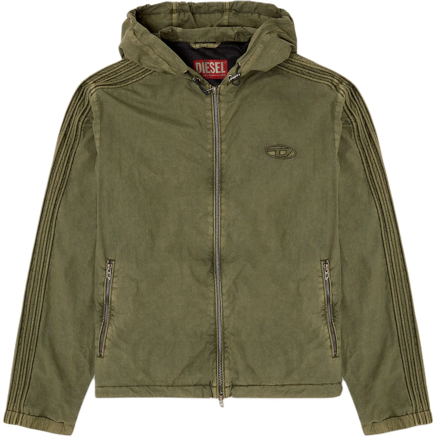Толстовка с капюшоном и вышитым логотипом DIESEL, Army Green