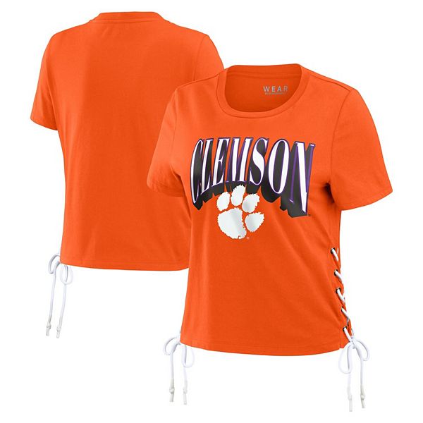 

Женская оранжевая футболка-кроп Clemson Tigers с боковой шнуровкой Wear By Erin Andrews, Оранжевый, Женская оранжевая футболка-кроп Clemson Tigers с боковой шнуровкой Wear By Erin Andrews
