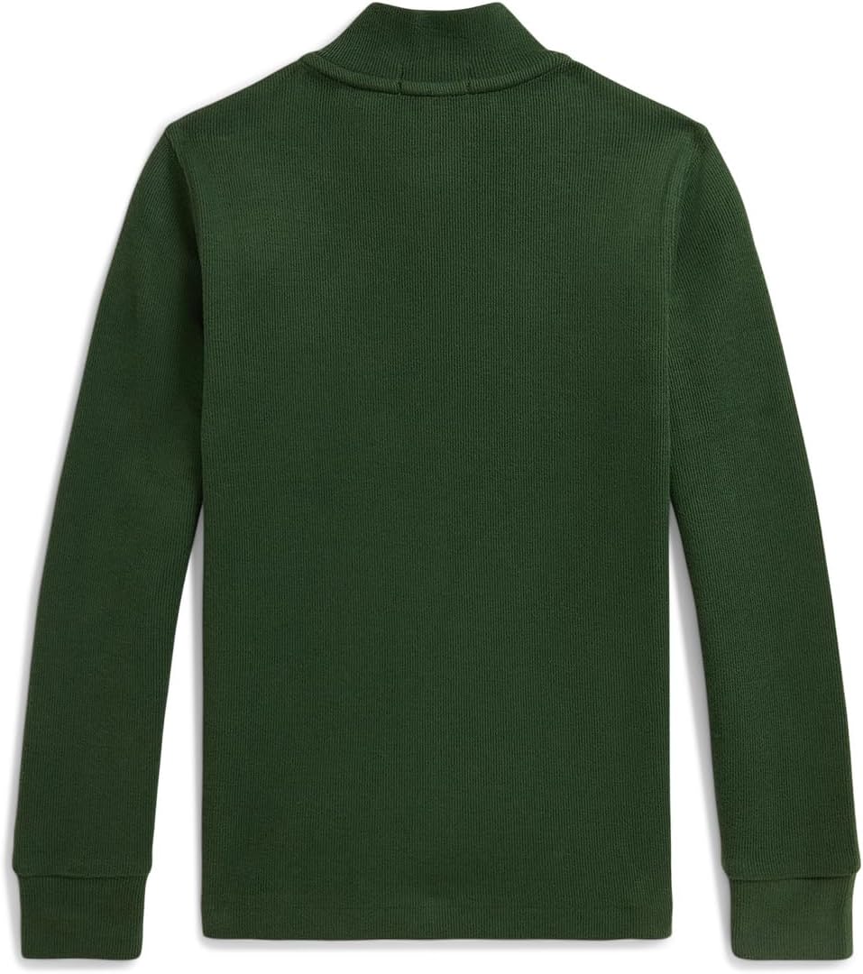 Свитер Polo Ralph Lauren Kids  Estate-Rib Quarter-Zip Pullover, Bottle Green — фото 2