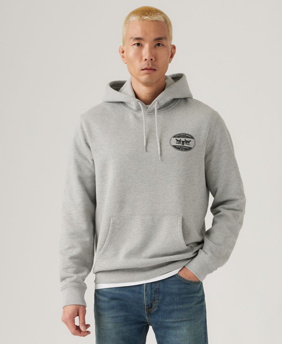 

Мужская толстовка стандартного кроя с логотипом "летучая мышь" и рукавами "летучая мышь" Levi's, Heather Gray