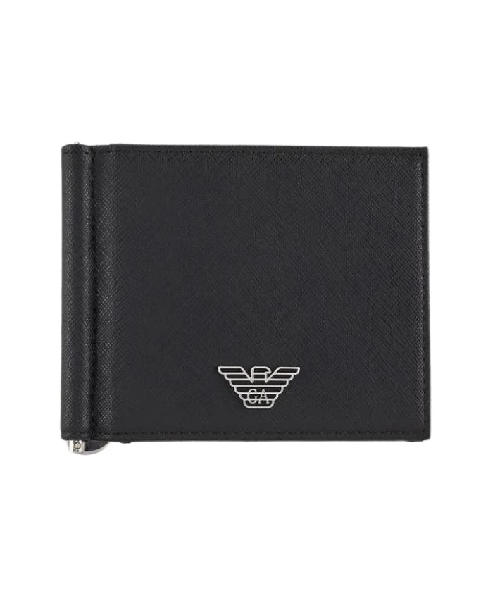 

Стильный кошелек с зажимом для денег Emporio Armani, черный