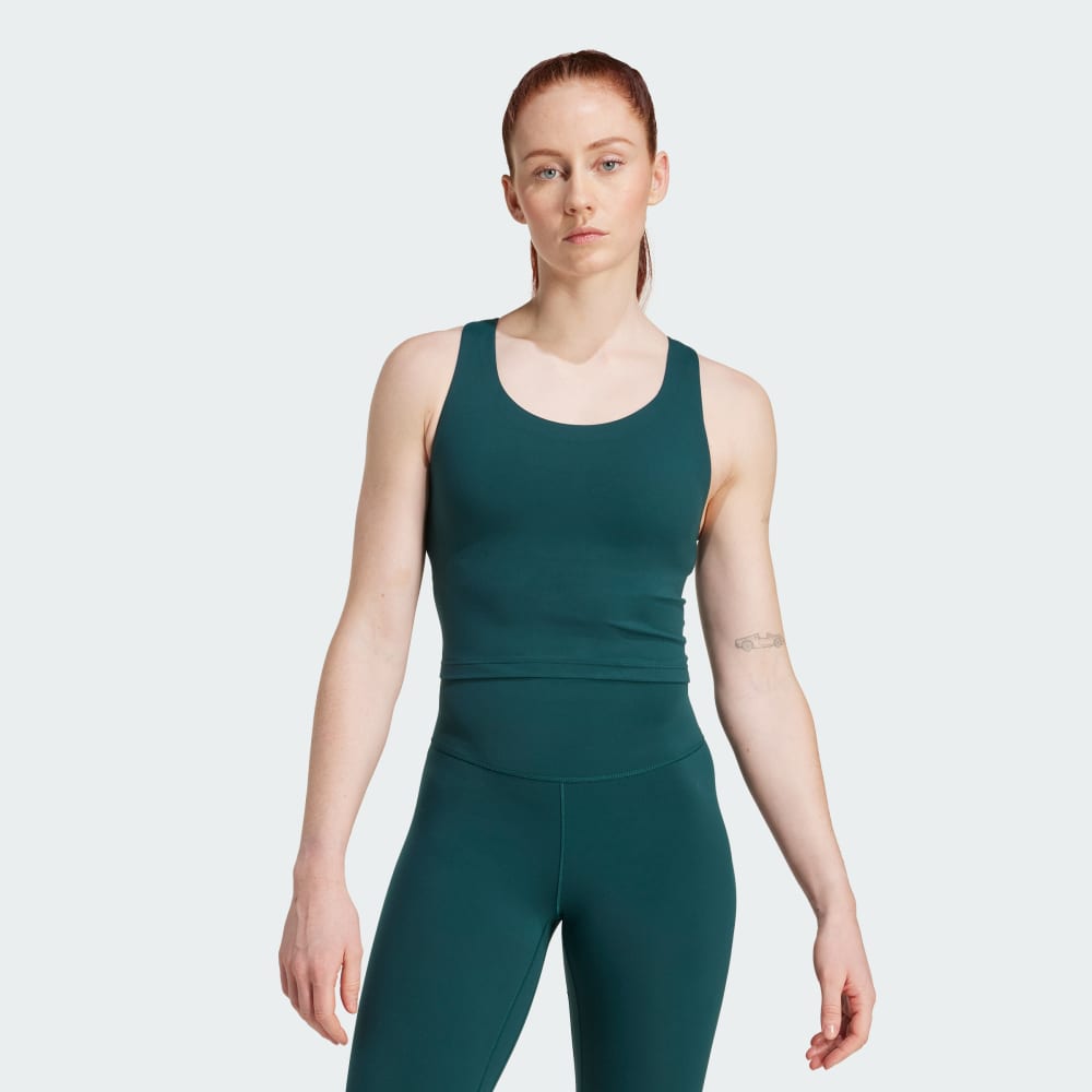 

Спортивный бюстгальтер Adidas All Me Medium Support Bra Tank Top, цвет Aurora Ivy