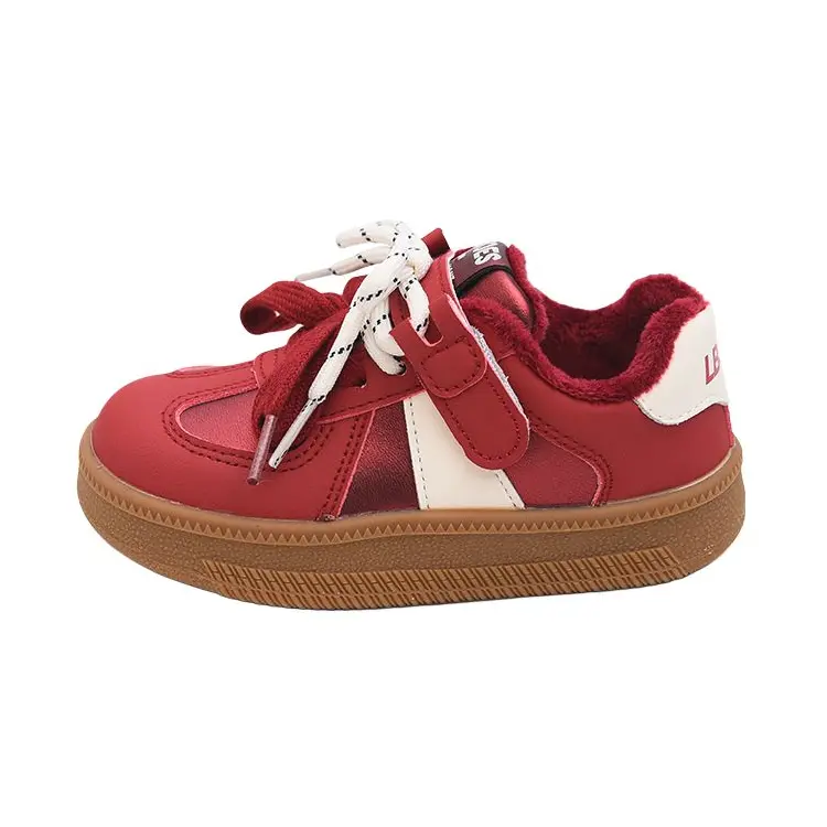 

Непромокаемые утепленные нескользящие низкие детские кроссовки для скейтбординга Kids' Budding, красный