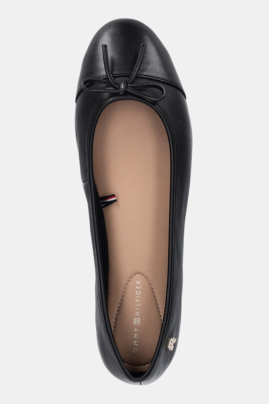 Кожаные балетки TOE CAP LEATHER BALLERINA с мыском Tommy Hilfiger, черный — фото 4