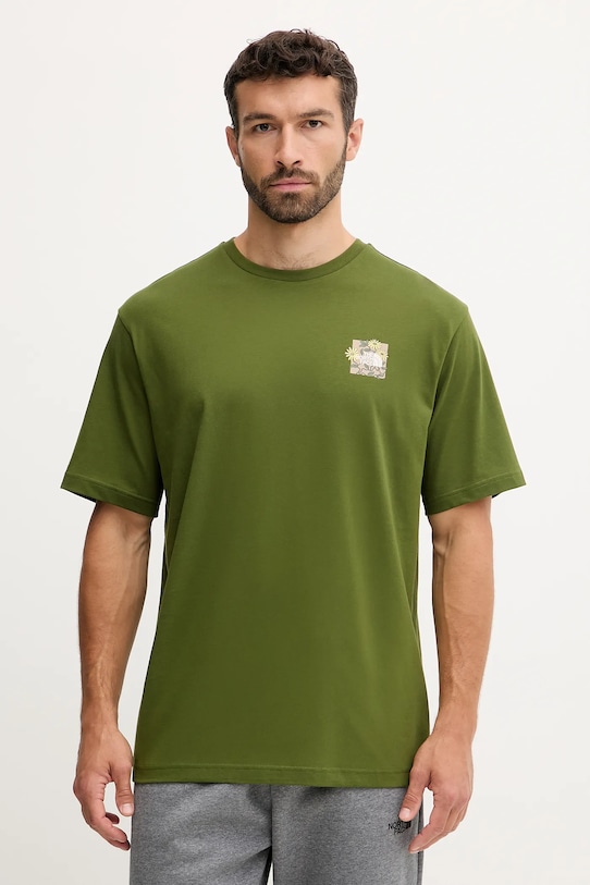 

Футболка из хлопка Connected Relaxed The North Face, зеленый