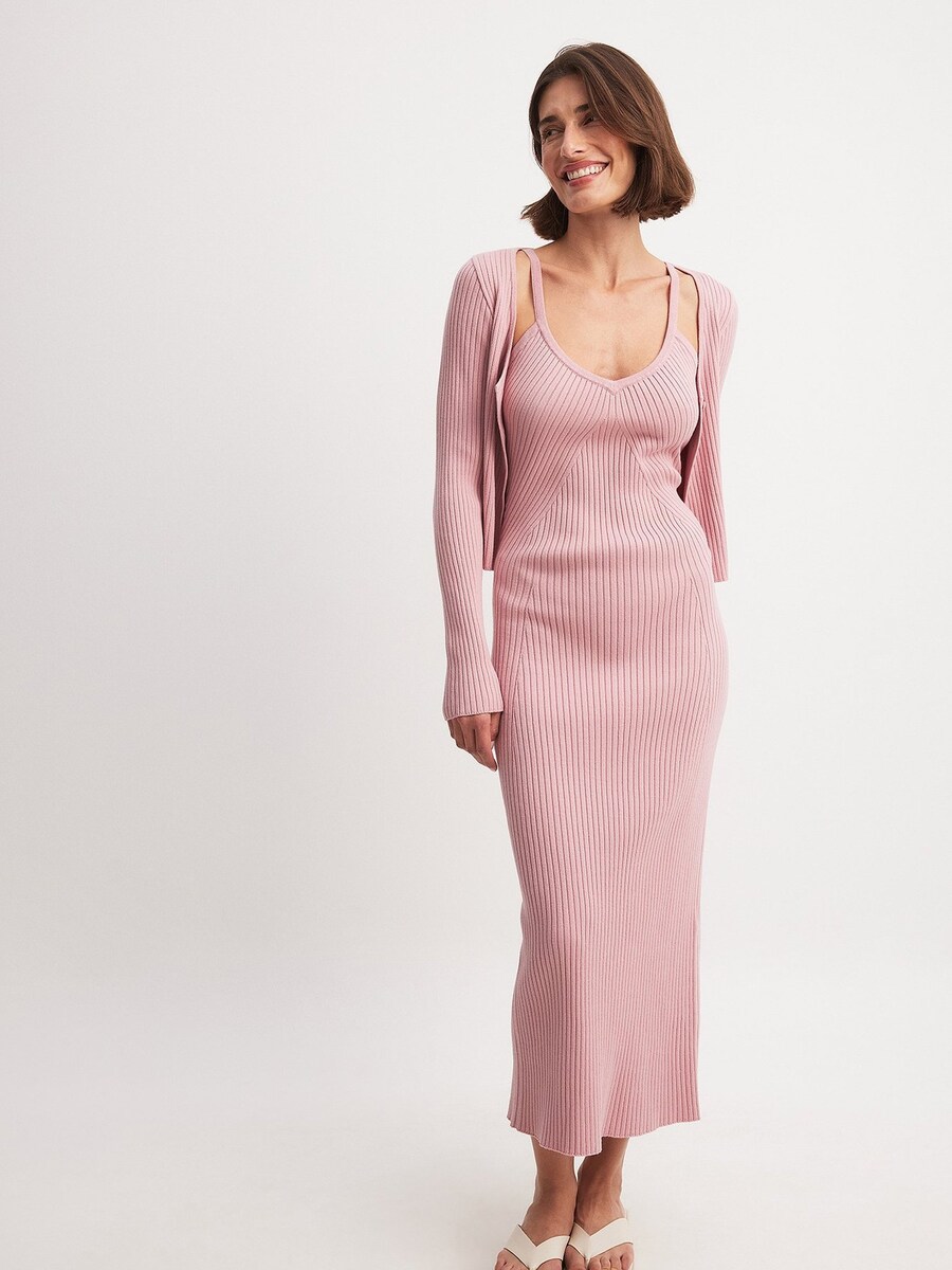 

Вязаное платье NA-KD Knitted dress, темно-розовый