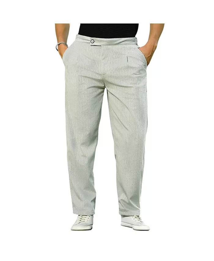 

Мужские серые с прожилками укороченные брюки Cloud Grey Veined Tailored Campus Sutra, серый
