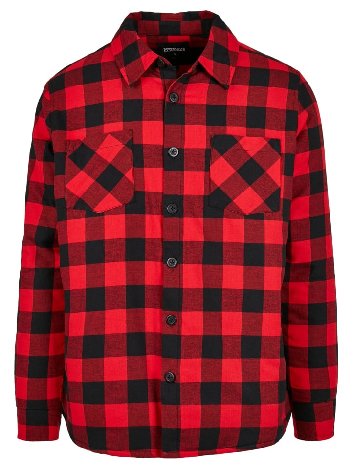 

Рубашки Urban Classics в черно-красном цвете