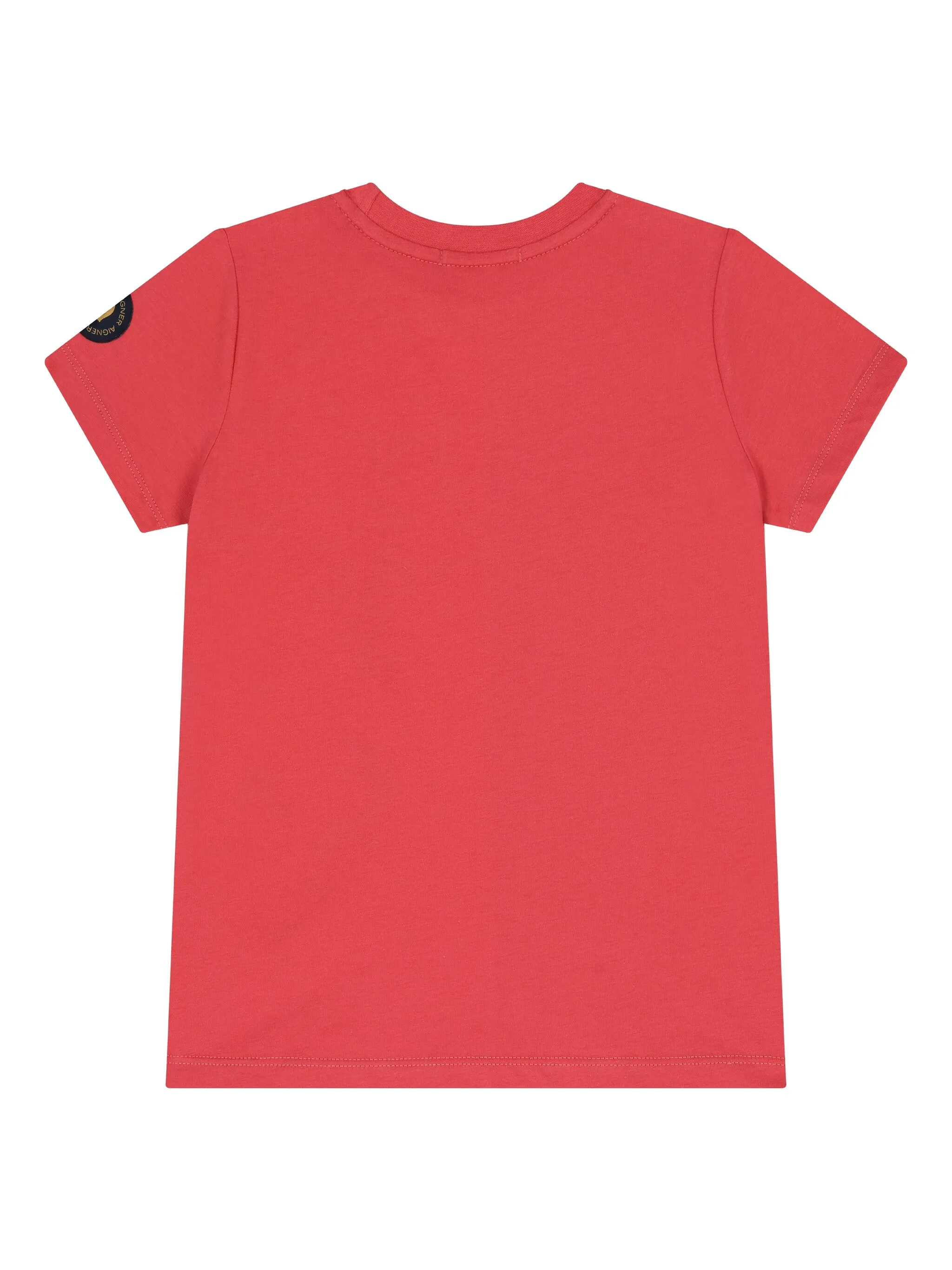 

Футболка в стиле колор-блок с логотипом Aigner Kids, красный