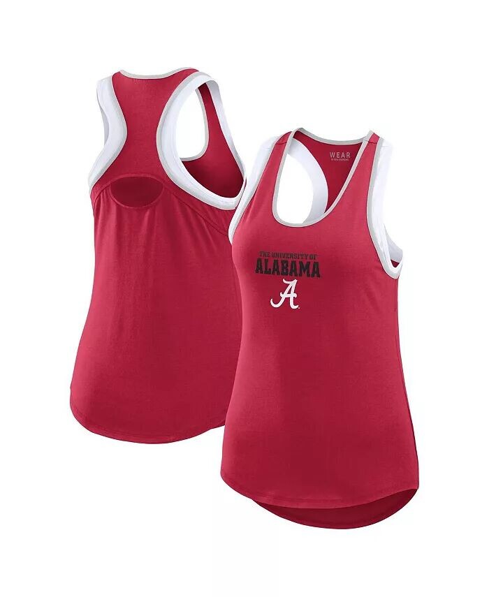 

Женская майка Crimson Alabama Crimson Tide с открытыми отверстиями и бритвой спиной Wear By Erin Andrews, красный