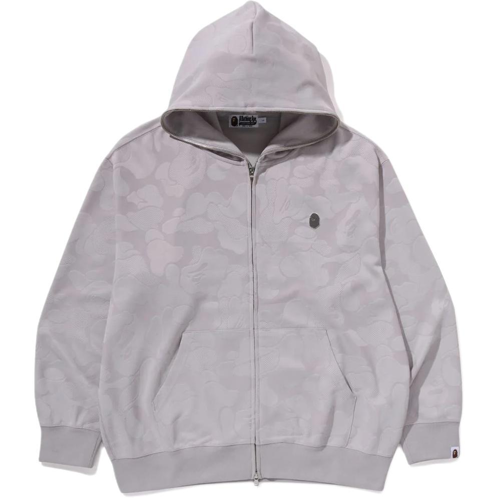 

Bape Solid Camo джерси расслабленного кроя худи с молнией A BATHING APE, серый