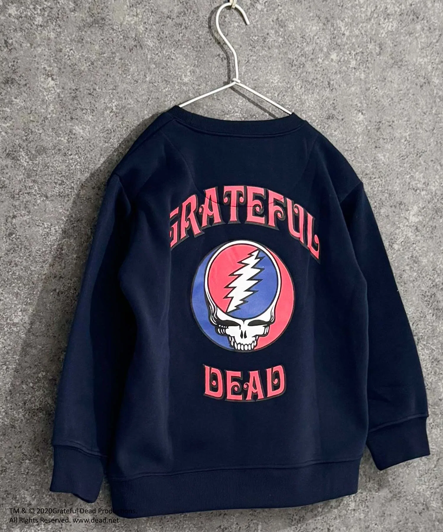 【GRATEFUL DEAD】 Толстовка оверсайз из хлопкового флиса с начесом, предотвращающего образование катышков, с рисунком Grateful Dead