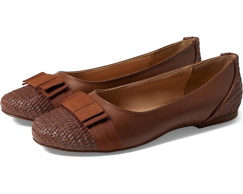 

Балетки French Sole Layla, цвет Cognac Nappa/Raffia