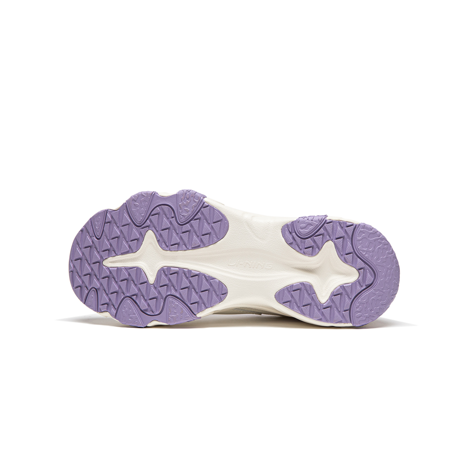 Амортизаторы отскока низкие детские повседневные кроссовки Purple LINING YOUNG, цвет экрю/светло-фиолетовый — фото 3