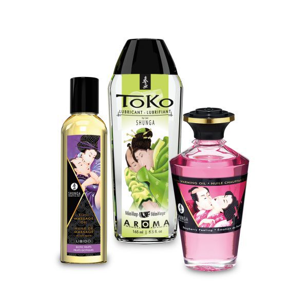 

Массажный набор: масло, 125 мл + масло, 100 мл + гель, 165 мл Shunga Fruity kisses collection