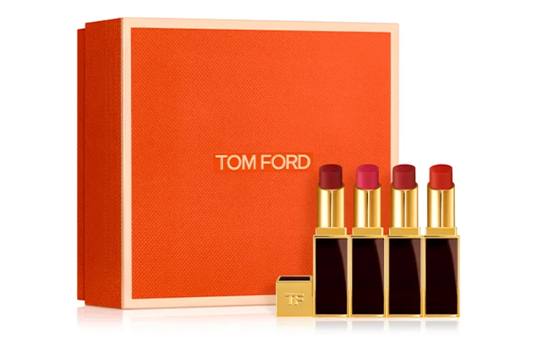 TOM FORD Набор помад в черных тюбиках для женщин, "Slim Black Pipe" Fall Winter Celebrity 4 Colors