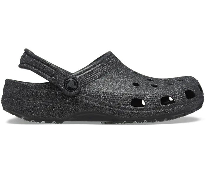 Классические блестящие сабо Crocs женские, цвет Black Glitter