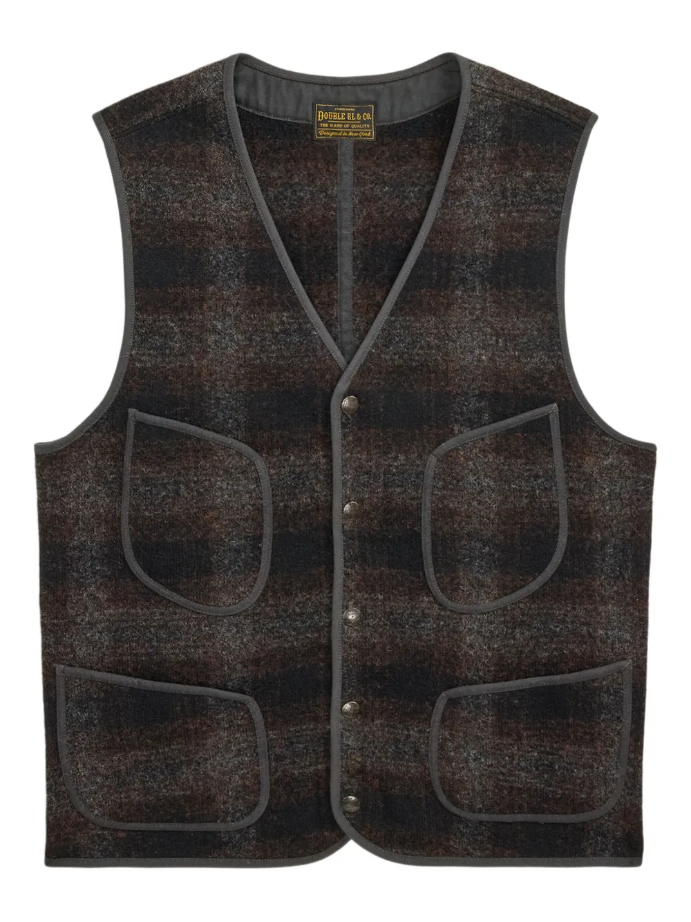 

Жилет в клетку Ralph Lauren Rrl, коричневый