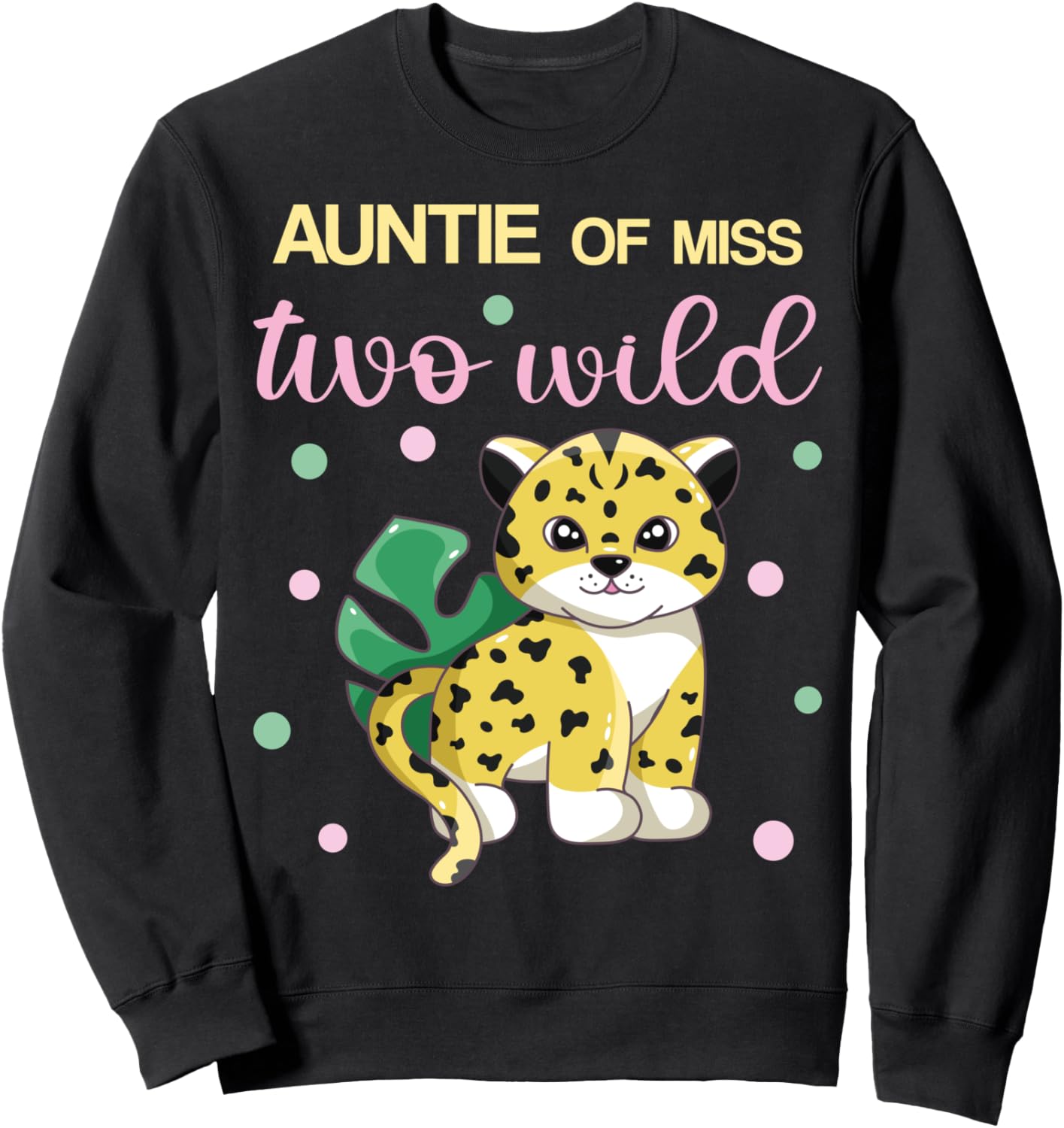 

Тетя мисс Две Дикие Девочки Второй День рождения Костюм Джунглей Толстовка Family Look 2 Year Old Leopard Decoration Gifts, черный