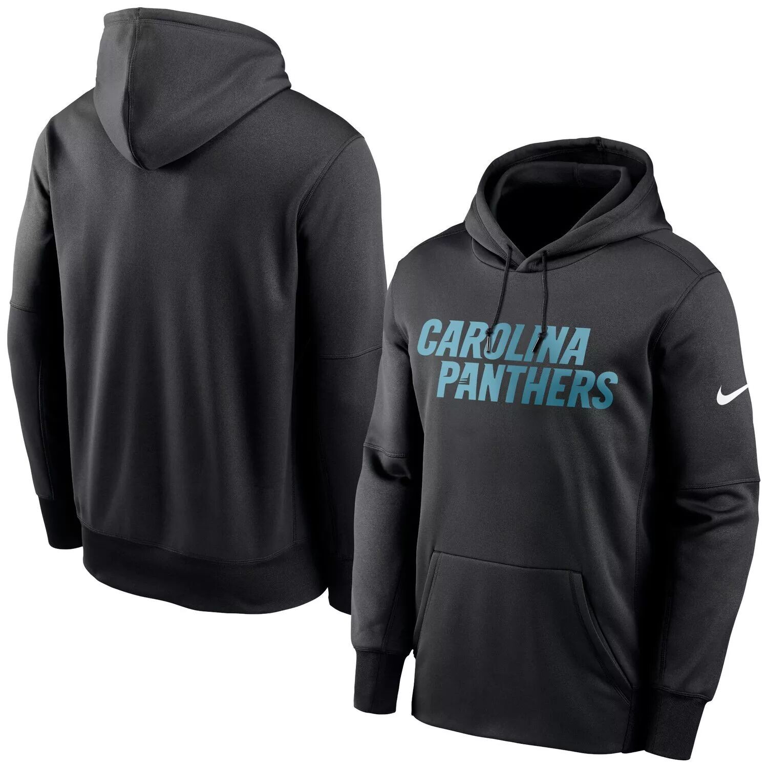 

Мужской черный пуловер с капюшоном Carolina Panthers Fan Gear с надписью Performance Nike