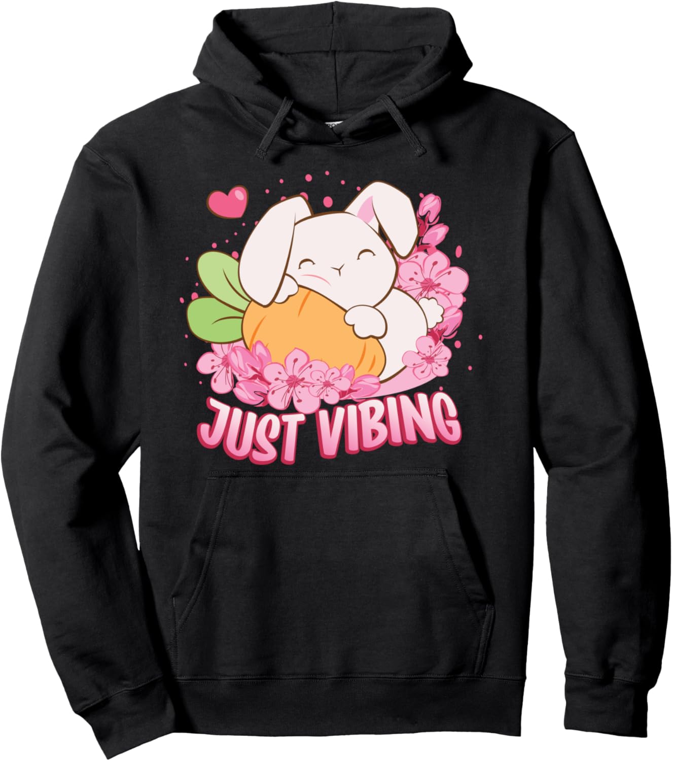 

Толстовка, Просто наслаждаюсь милой толстовкой с кроликом и морковкой Kawaii Rabbit By Irene Koh Studio, черный