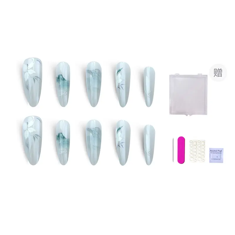 

Искусственные ногти для женщин ORANOT, Medium-Large Ladder Xs, Suitable For Small Hands[Includes Storage Box]14-10-11-10-7