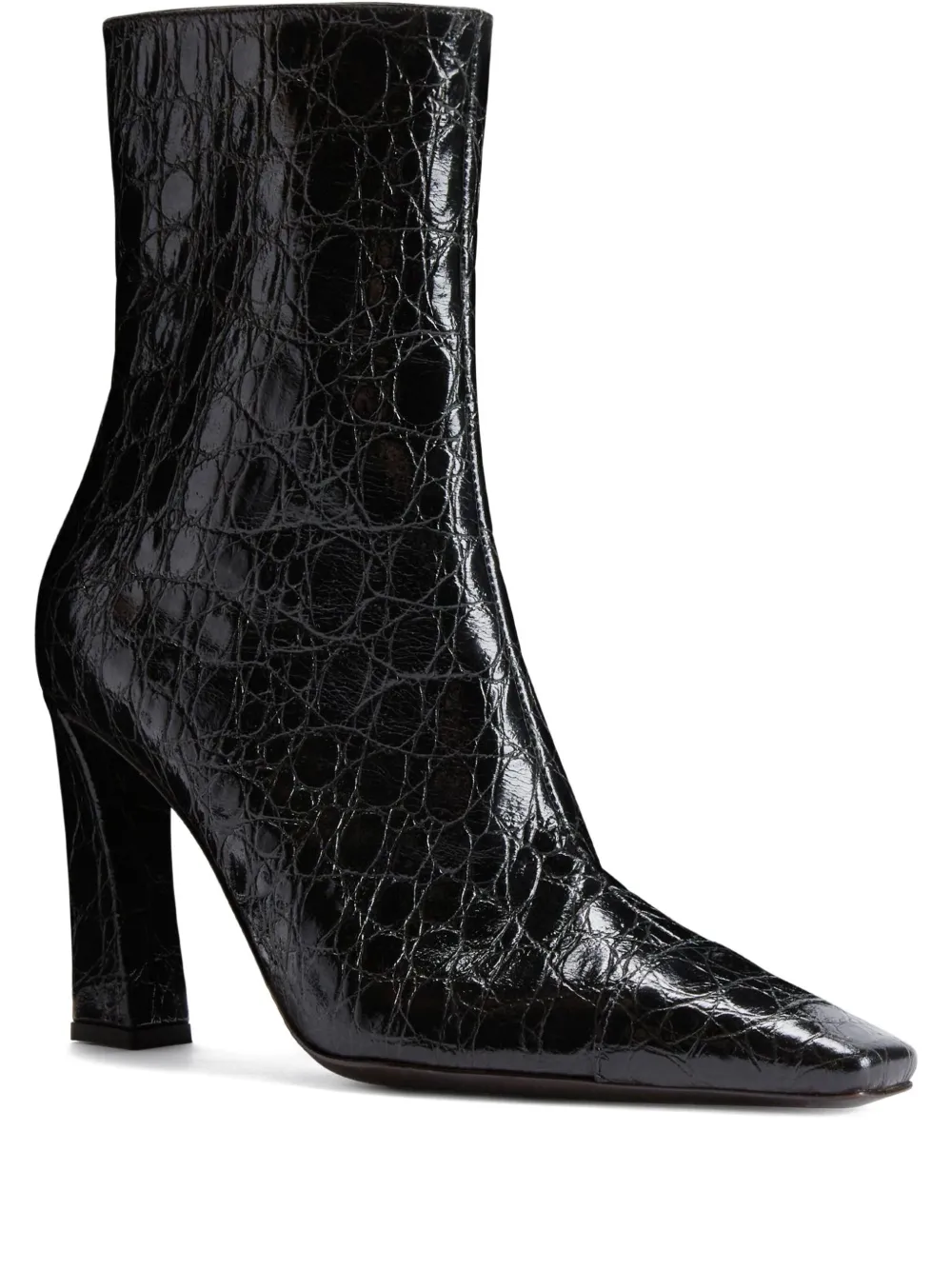 Сапоги Janiee Bootie 90 с тиснением под кожу крокодила Giuseppe Zanotti, черный