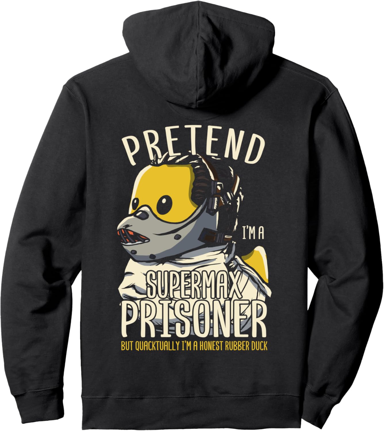 

Резиновая уточка-смирительная рубашка заключенного тюрьмы строгого режима, толстовка с капюшоном в виде уточки для заключенных Convict Rubber Ducky Prison Rubber Duck, черный