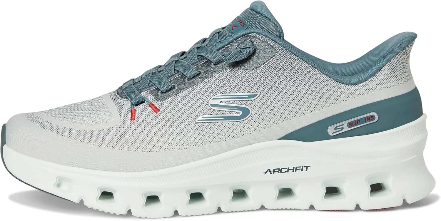 Мужские кроссовки Skechers Arch Fit Glide-Step Pro Hands Free Slip-in Trainers, синий/светло-серый — фото 4