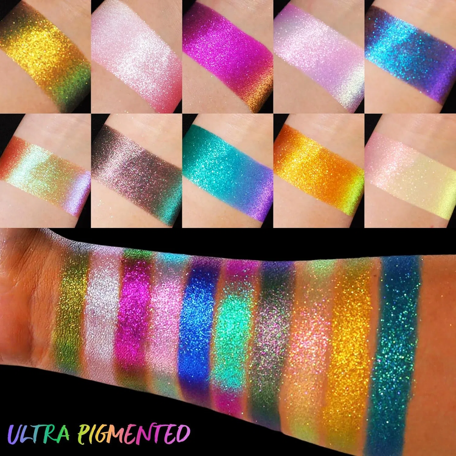 Палетка теней UCANBE Chameleon Multichrome Eyeshadow Palette 10 цветов Solar Python Ucanbe, 01 — фото 4