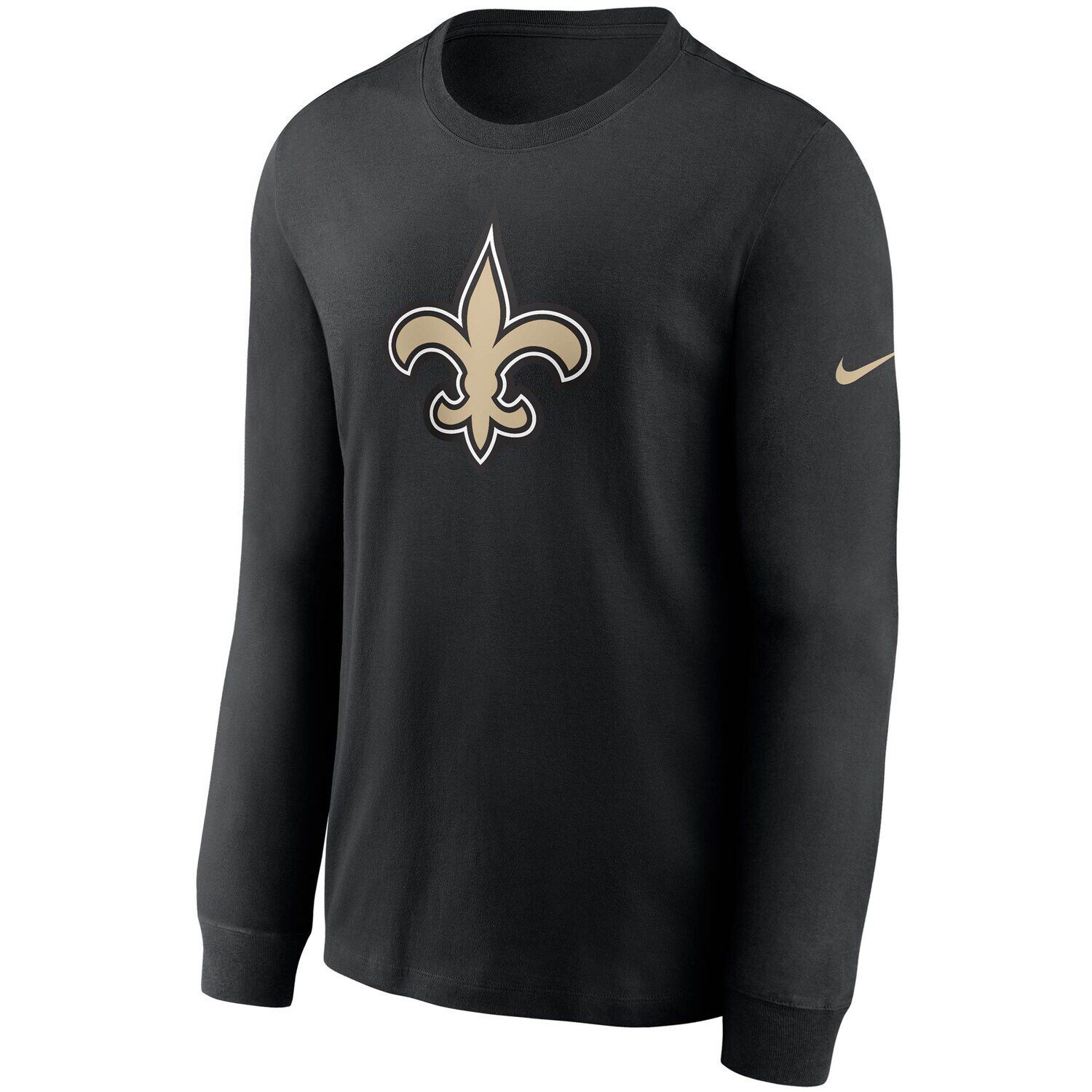 Мужская черная футболка с длинным рукавом и логотипом New Orleans Saints Primary Nike — фото 2