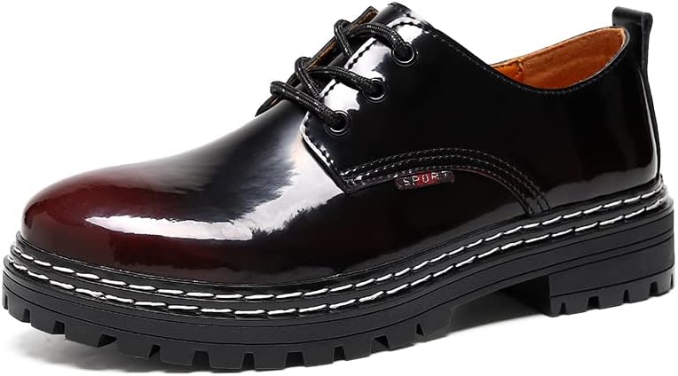 

Мужские низкие оксфорды Стильные всесезонные туфли из натуральной кожи с шнуровкой, подходящие для формальных, повседневных, рабочих и офисных мероприятий Lhyxu, красный