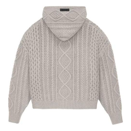 

Толстовка fw23 cable knit hoodie 'silver cloud' Fear Of God Essentials, серый