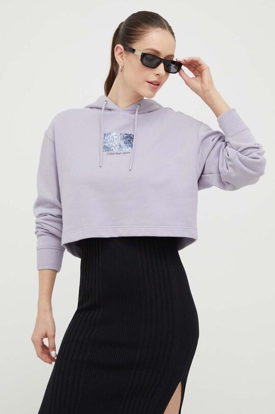

Хлопковая толстовка Calvin Klein Jeans, фиолетовый